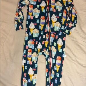 Posh Peanut Ice Cream Print Footie - Navy